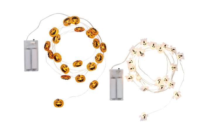 Lyskjede halloween m/20 LED - assortert